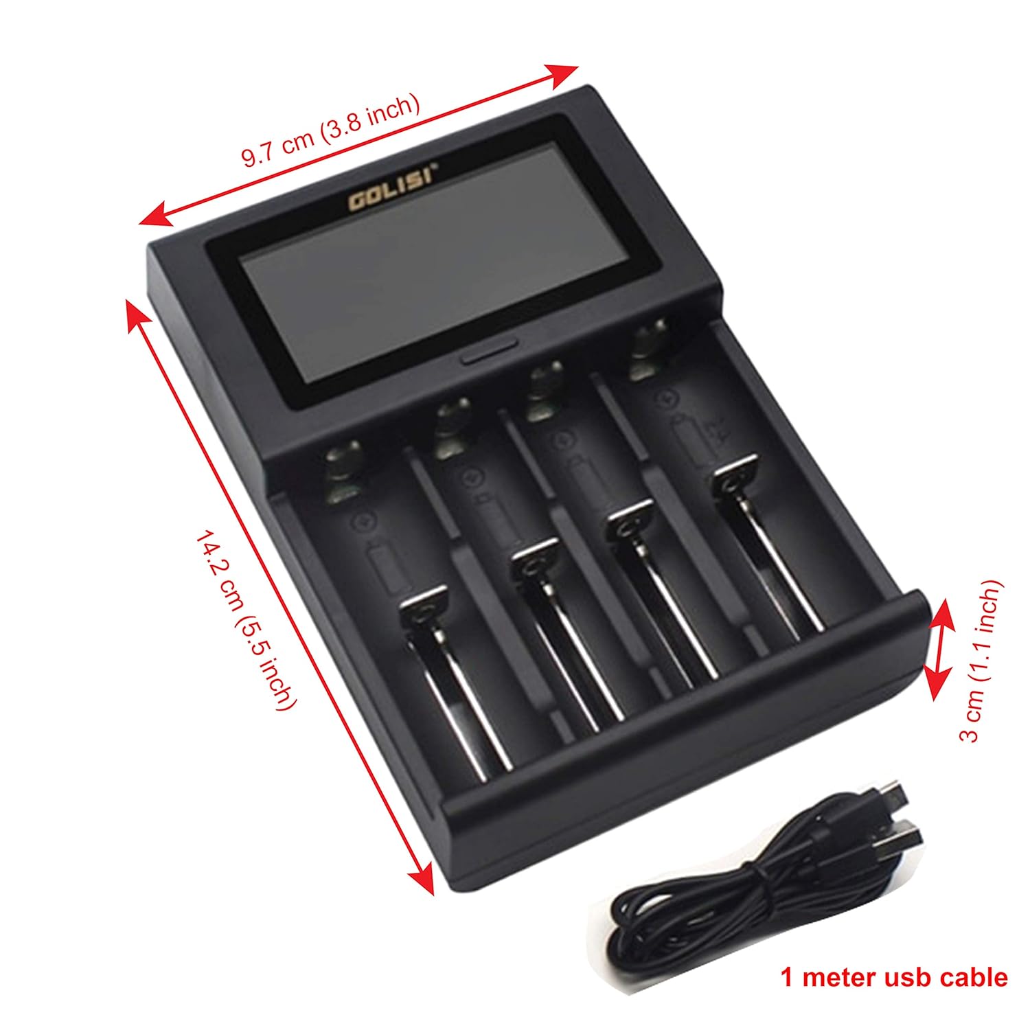 2.0A Smart Battery Charger with LCD Display and Auto Detecting Battery