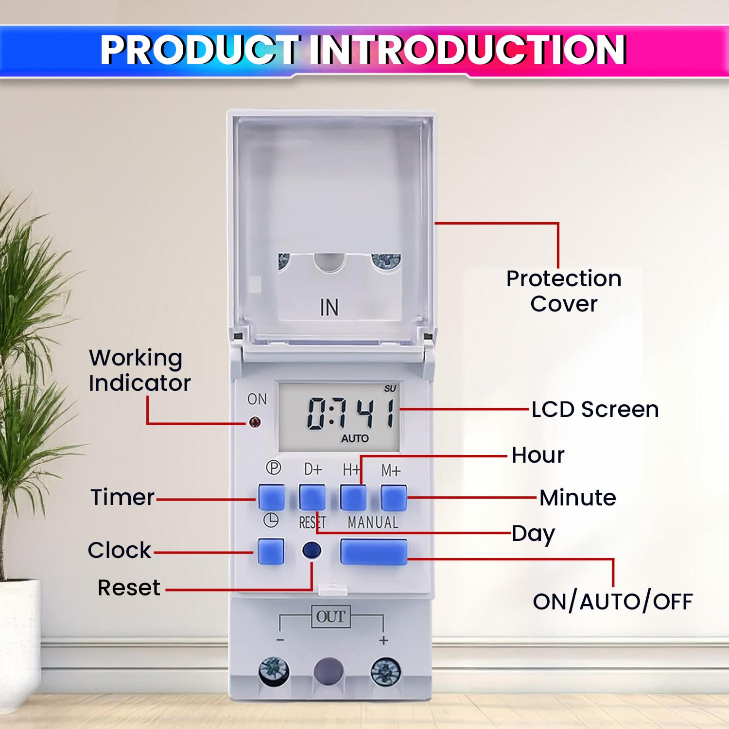 4-in-1 Digital Timer Switch Relay – Programmable 7-Day, Countdown, Pulse & Cycle, DIN Rail amiciKart