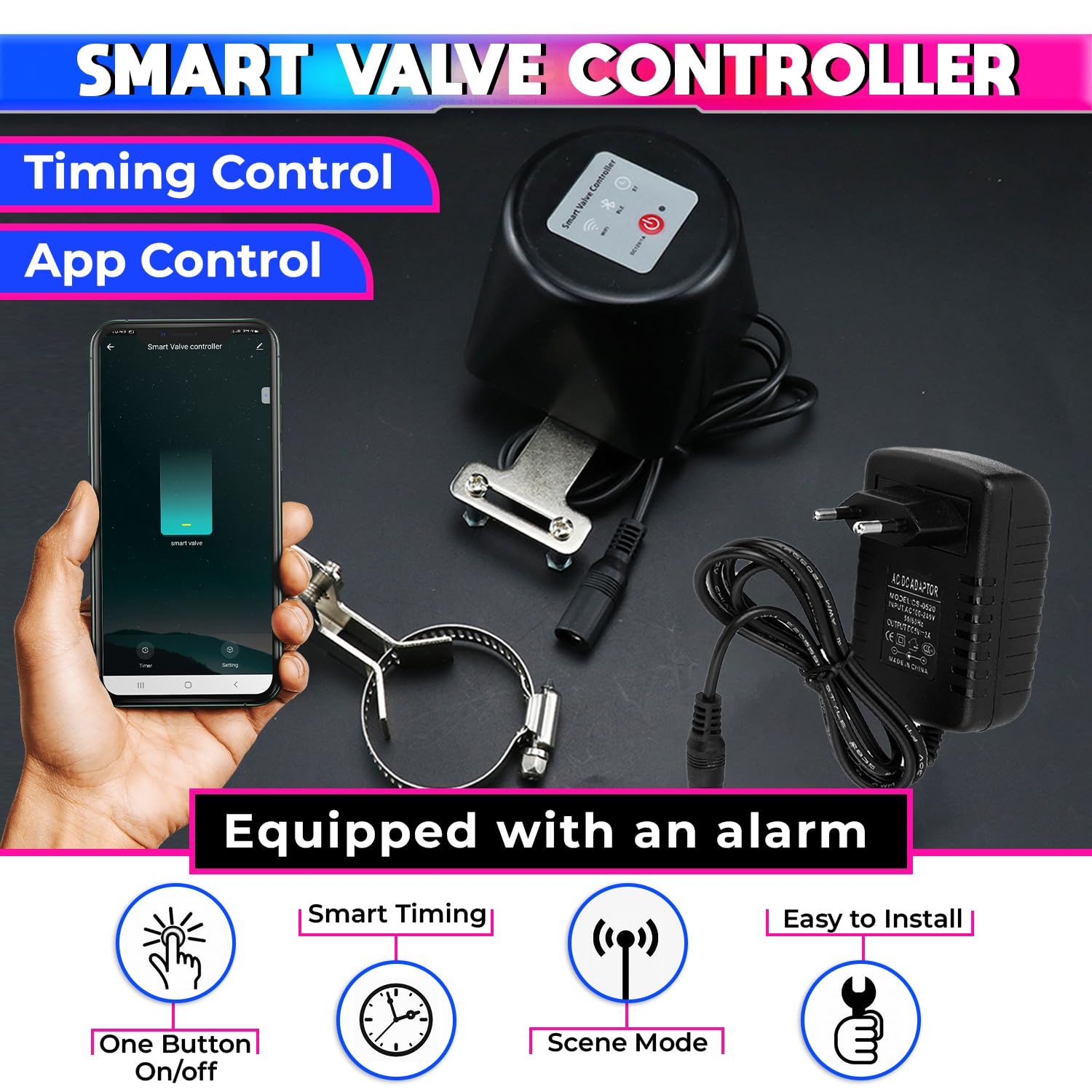 Smart Automatic Valve Operator | 230VAC, 1.6MPa | Gas/Water Control via SmartLife App