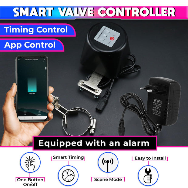 amiciSmart Automatic Valve Operator, Effortlessly Control Gas/Water/Liquid Pipes Valves from Your Smartphone with the SmartLife App, 1.6MPa 230VAC