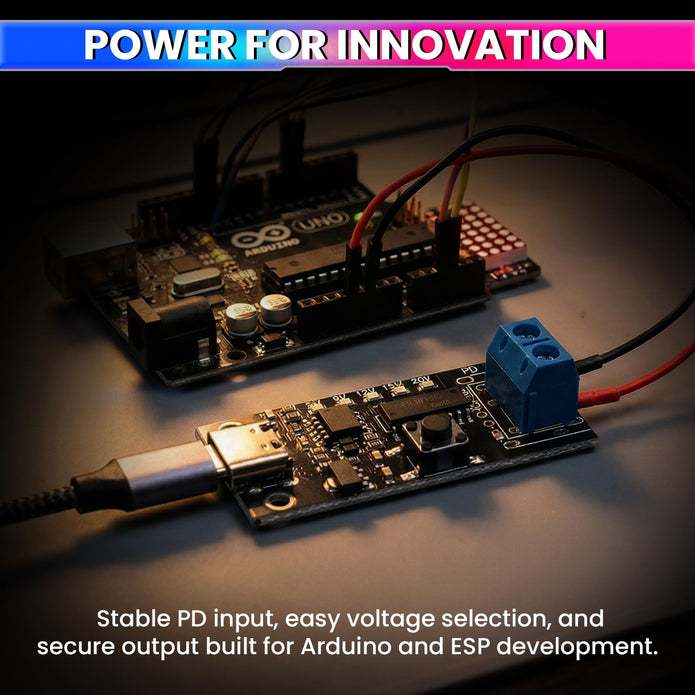 USB-C PD Trigger Module 100W 5A | 5V-20V Adjustable Output with LED