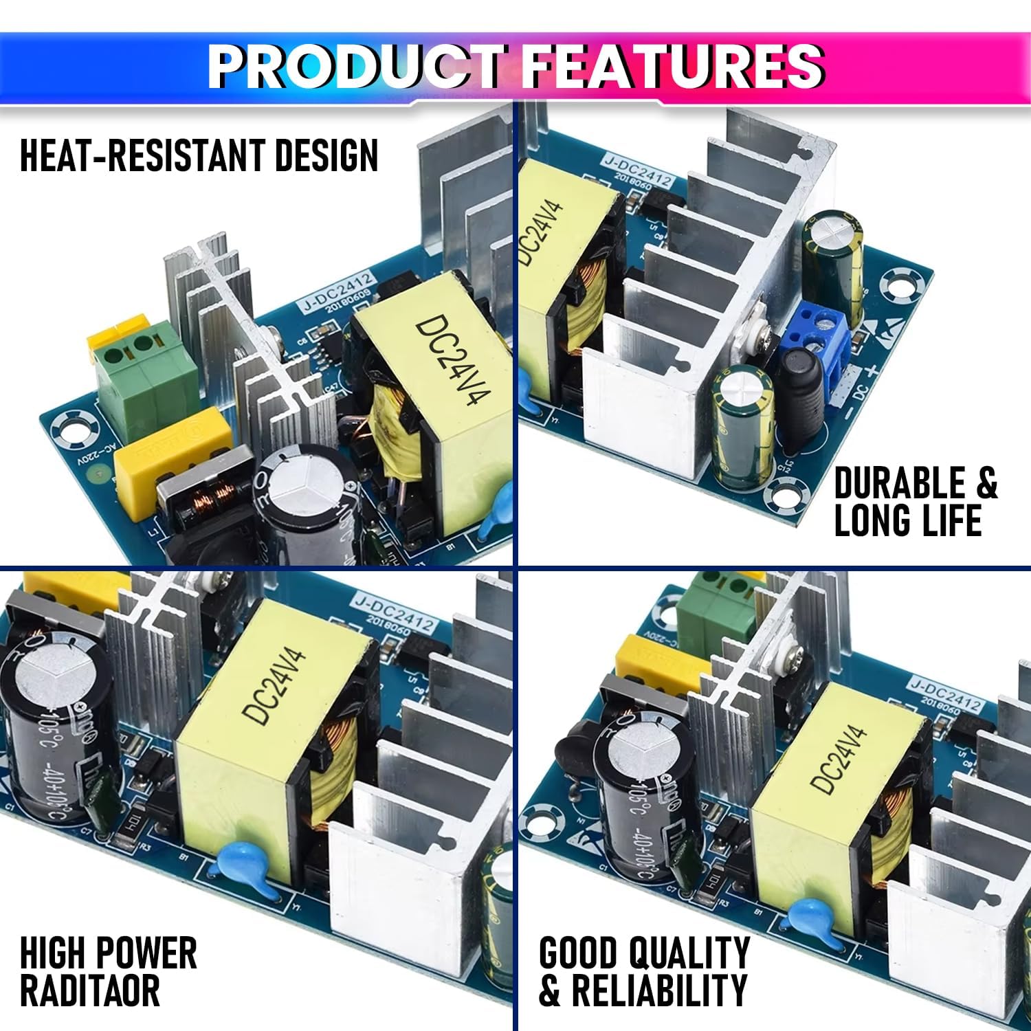 AC to DC Power Supply Module, 4A 24V 100W Reliable Power Conversion Board for Electronics, LED, & More amiciKart c0tmiz-hs.myshopify.com