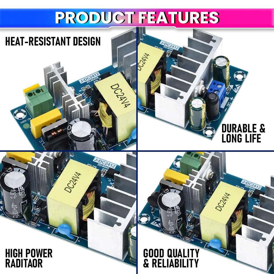 AC to DC Power Supply Module, 4A 24V 100W Reliable Power Conversion Board for Electronics, LED, & More amiciKart c0tmiz-hs.myshopify.com