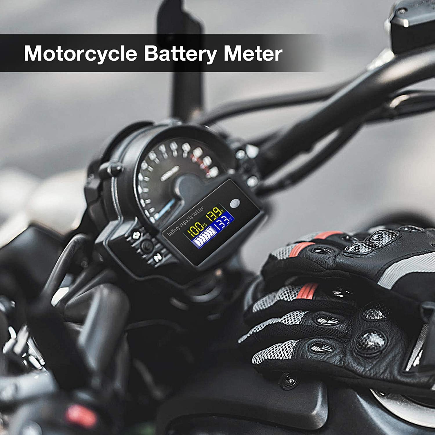 DC 10–100V Battery Capacity Indicator – Charge, Voltage Monitor with Temp Sensor & Alarm