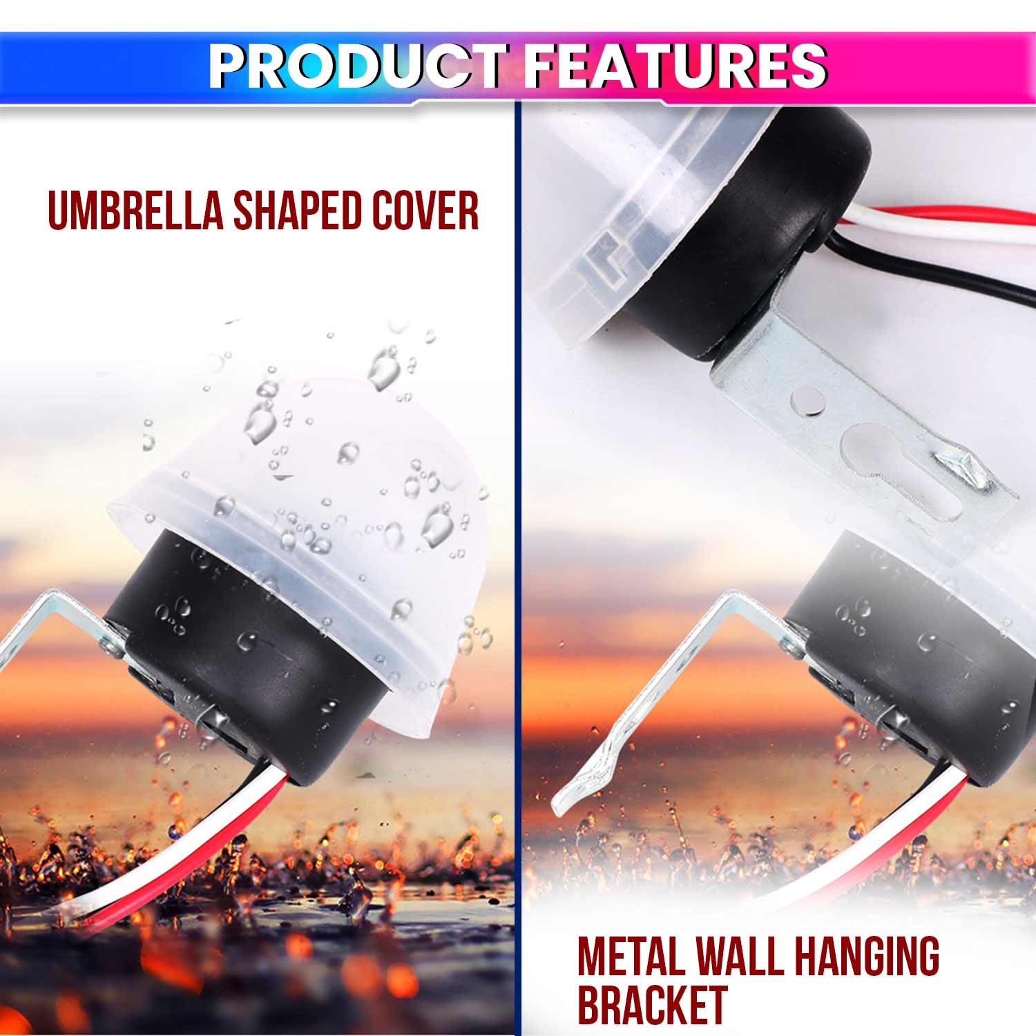 220V 10A Automatic Photocell Sensor Switch Light Control for Street & Outdoor Lighting