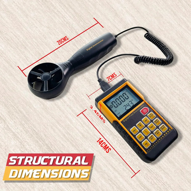 Digital Anemometer, Split-Type Wind Speed Meter with Max/Min/Avg and Data Record Function amiciKart  c0tmiz-hs.myshopify.com