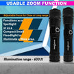 Rechargeable Flashlight With Zoom Function- Led Metal Torch With 5 Lighting Modes