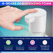 Touchless Foam Soap Dispenser Type-C Rechargeable 4 Dispense Modes 600ml Capacity