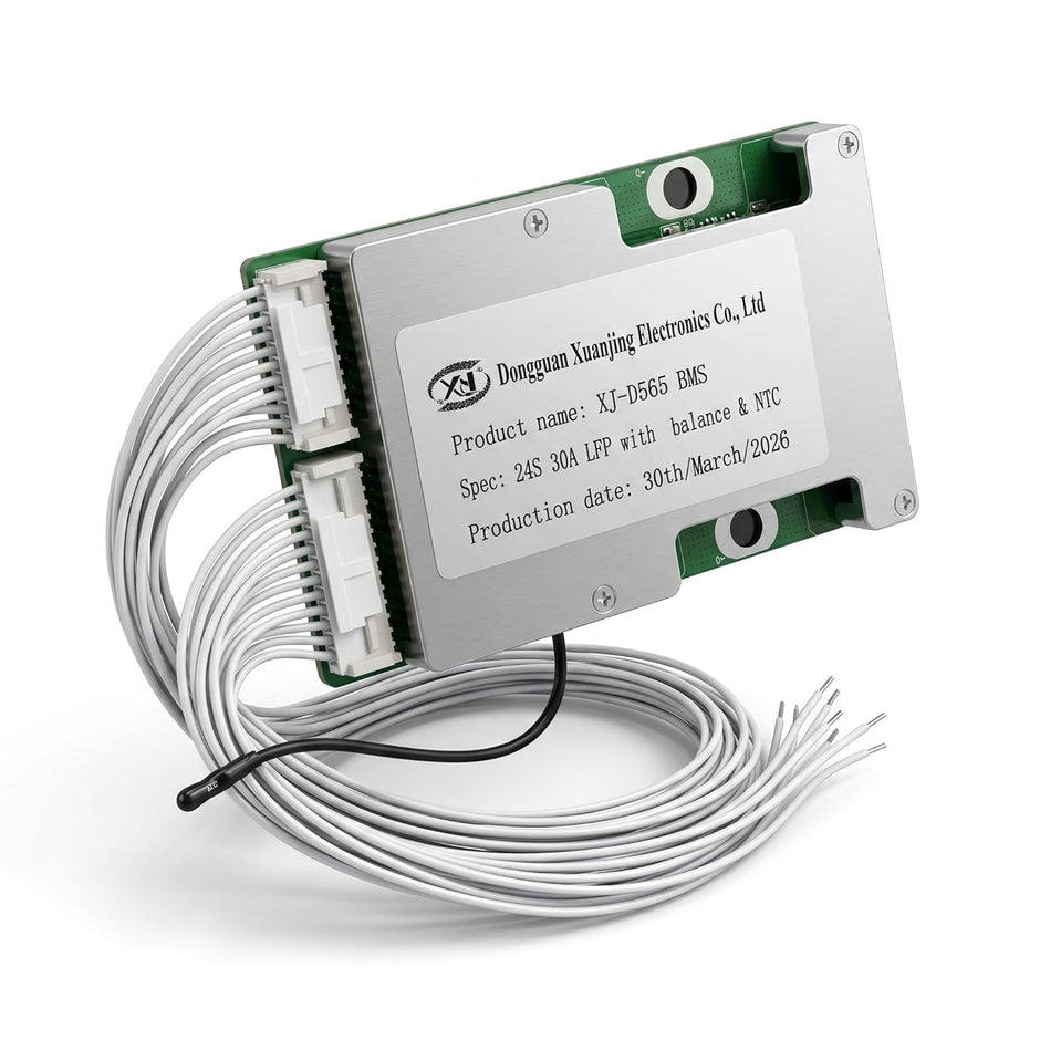 6S–24S LiFePO4 BMS 30A Battery Protection Board for 24V–72V Battery Packs