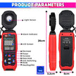 Dual-Power Luxmeter – 200K Lux Light Meter with 360° Rotating Sensor & Alarm
