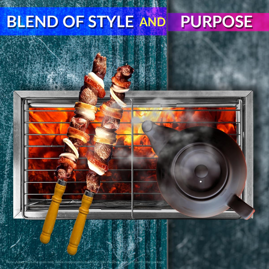 Portable Barbecue Grill, Small Foldable Stainless Steel Charcoal Grill For Outdoor Cooking amiciKart c0tmiz-hs.myshopify.com