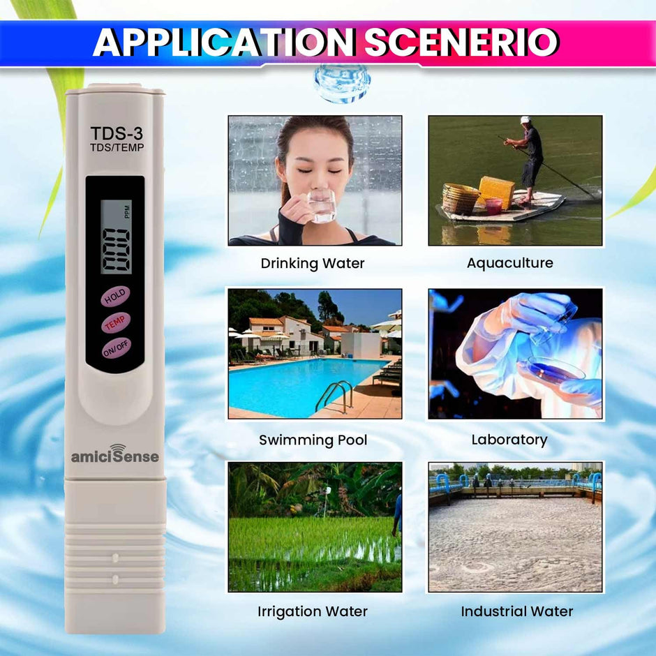 Digital TDS Meter Pen – 9999PPM Water Quality Tester with Temp Display for RO, Aquarium, Hydroponics