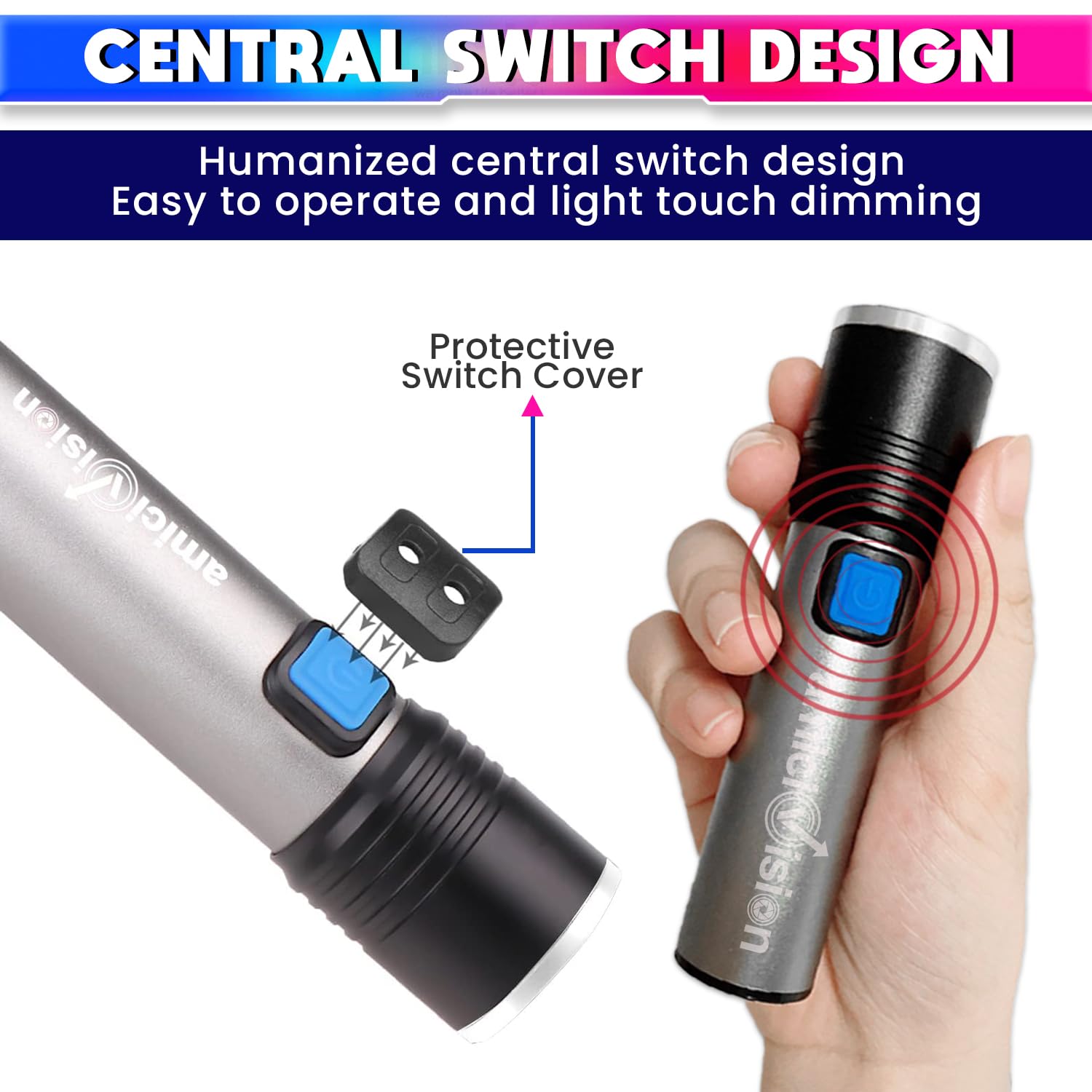 365nm Rechargeable UV Flashlight with 4 Light Modes Ultraviolet Light Torch for Detection & Inspection
