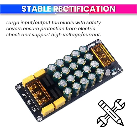 1200W Full Bridge Dual Power Supply Rectifier Board – 100V 12A Peak with 20 Low-ESR Capacitors