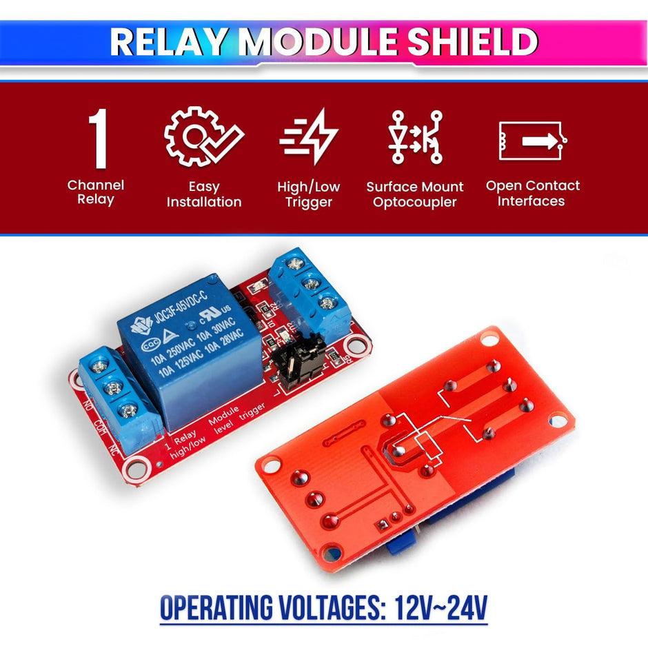 1 Channel Relay Module Shield with Optocoupler – 5V High/Low Level Trigger