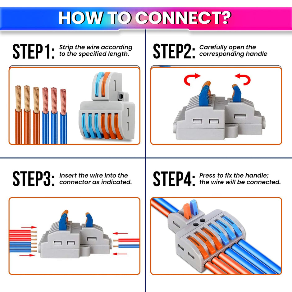 Panel Conector Block Quick-Connect Wire Connector Terminal Blocks | amiciKart