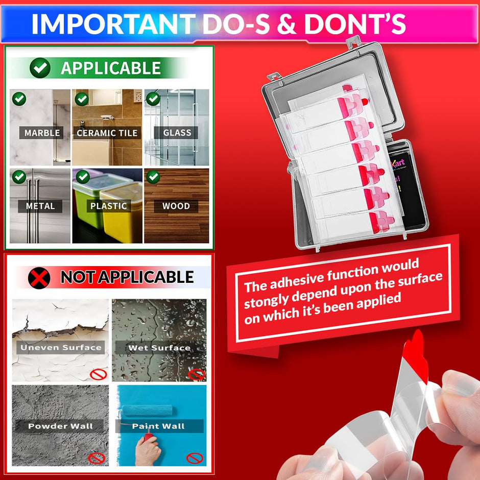 Double Sided Transparent Tape, No-Residue High Adhesive Sticker 60Pcs/Box amiciKart c0tmiz-hs.myshopify.com