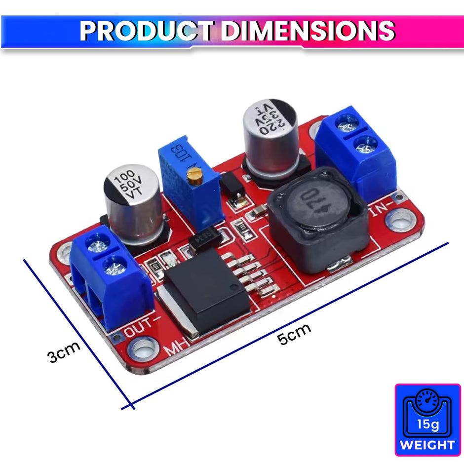 amiciSolar DC-DC Boost, XL6019 Adjustable Step-Up Power Supply Module, Input 3V-35V, Output 5V-40V up to 5A