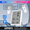 Digital Weather Station, Indoor/Outdoor Temperature and Humidity Monitoring Device with Dual External Sensors and Data Export Feature