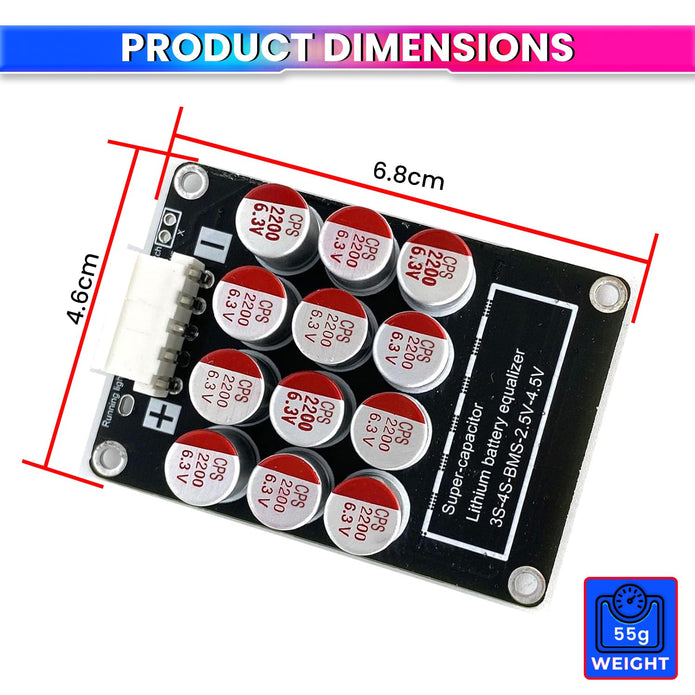4S Active Balancer – 5.5A High-Precision Battery Equalizer Board for LiFePO4/Li-ion/LTO, 5mV Accuracy