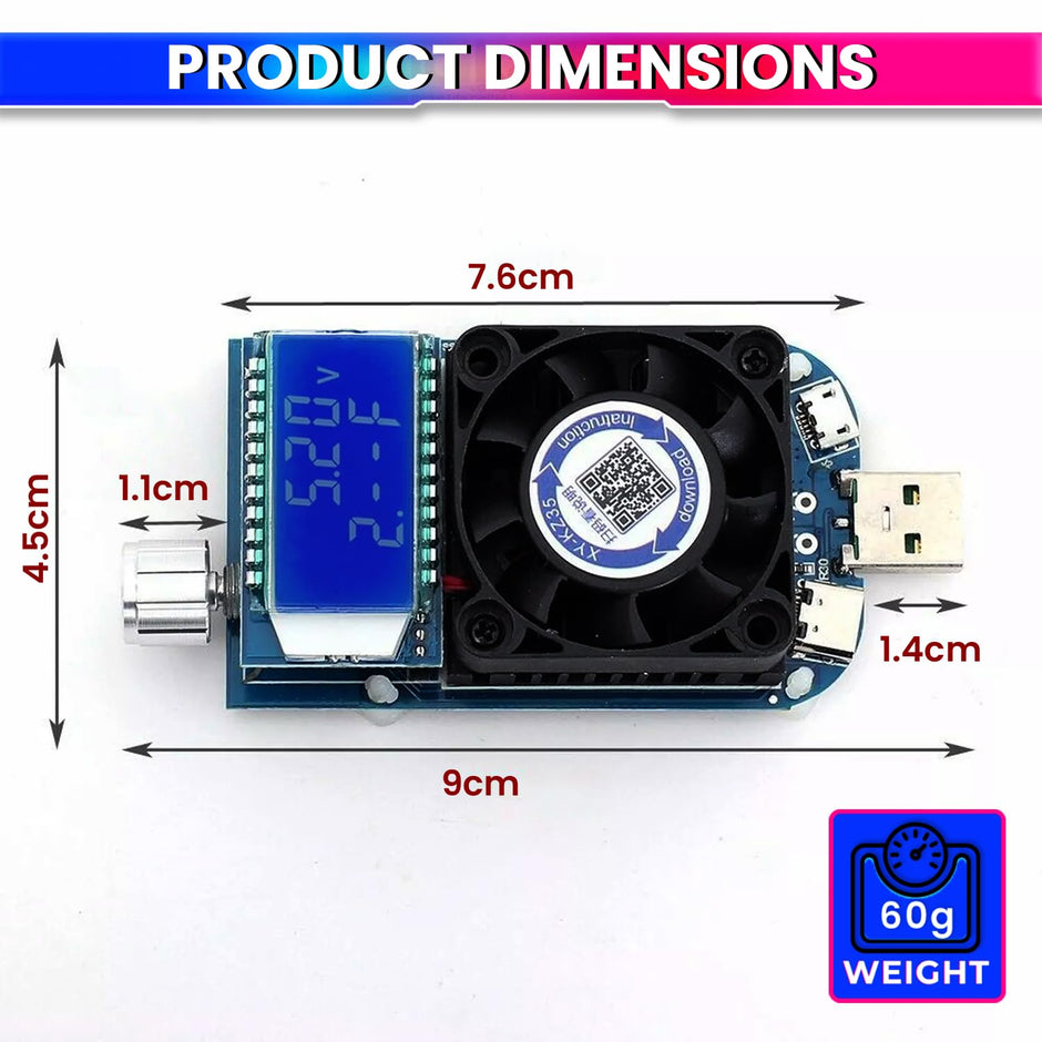 35W USB Load Tester – Adjustable Current, QC2.0/QC3.0 Trigger, Battery Capacity Meter amiciKart c0tmiz-hs.myshopify.com