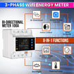 WiFi Bi-Directional Energy Meter Over/Under Voltage, Overload & Leakage Protection with Auto Reconnect