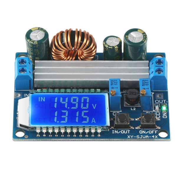 Buck-Boost Converter Module | DC 5.5–30V to 0.5–30V Adjustable | 3A 35W Step Up/Down Power Supply with Display amiciKart
