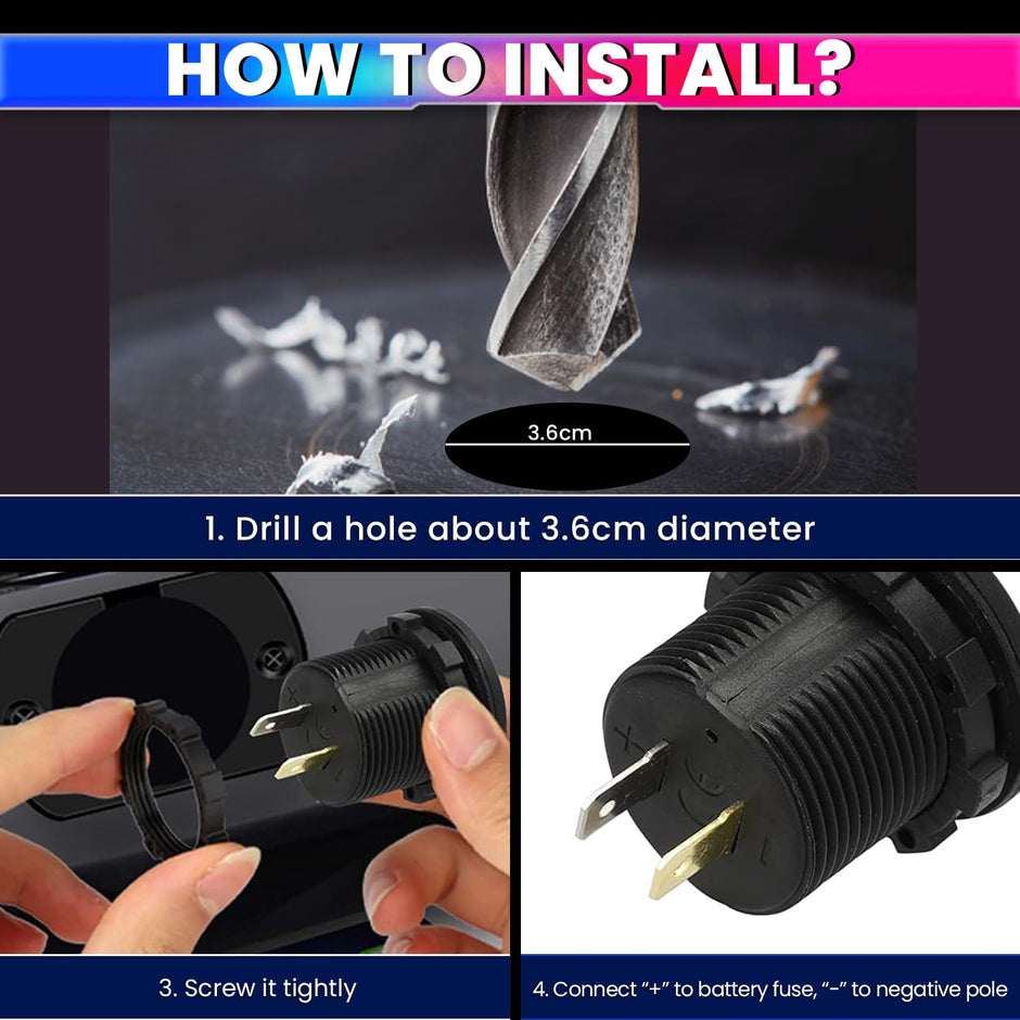 DC 5V-48V Battery Capacity Indicator Digital Voltmeter for Car Motorcycle with ON/OFF Touch Switch for Lead Acid Battery amiciKart c0tmiz-hs.myshopify.com