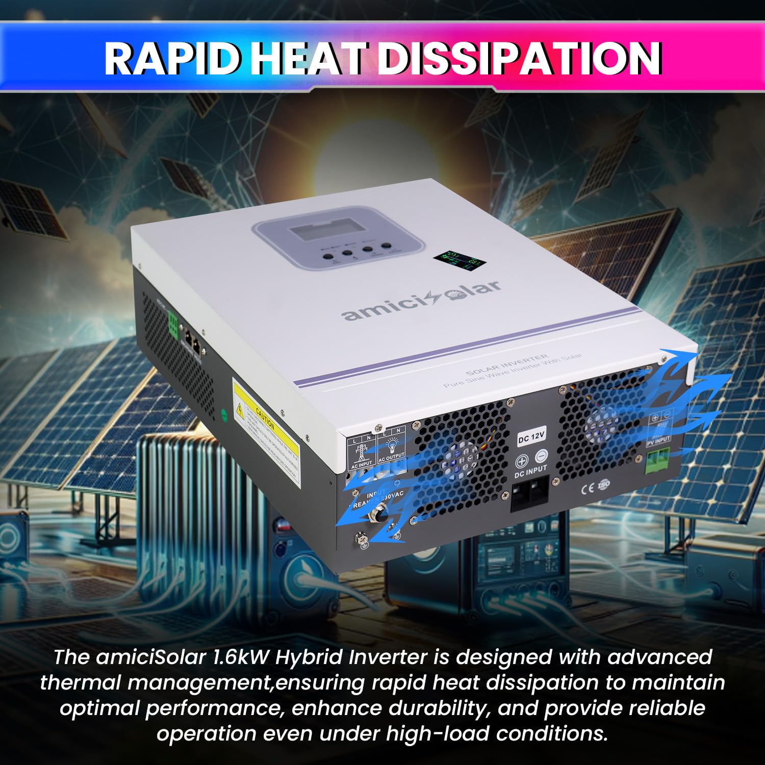 MPPT Solar Inverter | Dual AC & DC Input| Supports 2000W Solar Panel (1.6kW Hybrid Inverter) amiciKart c0tmiz-hs.myshopify.com