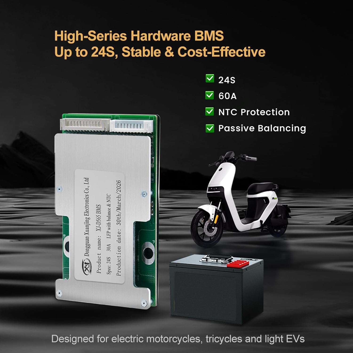 4S–20S 120A Smart BMS for LiFePO4 Battery Pack |  Cell Balancing with NTC Protection