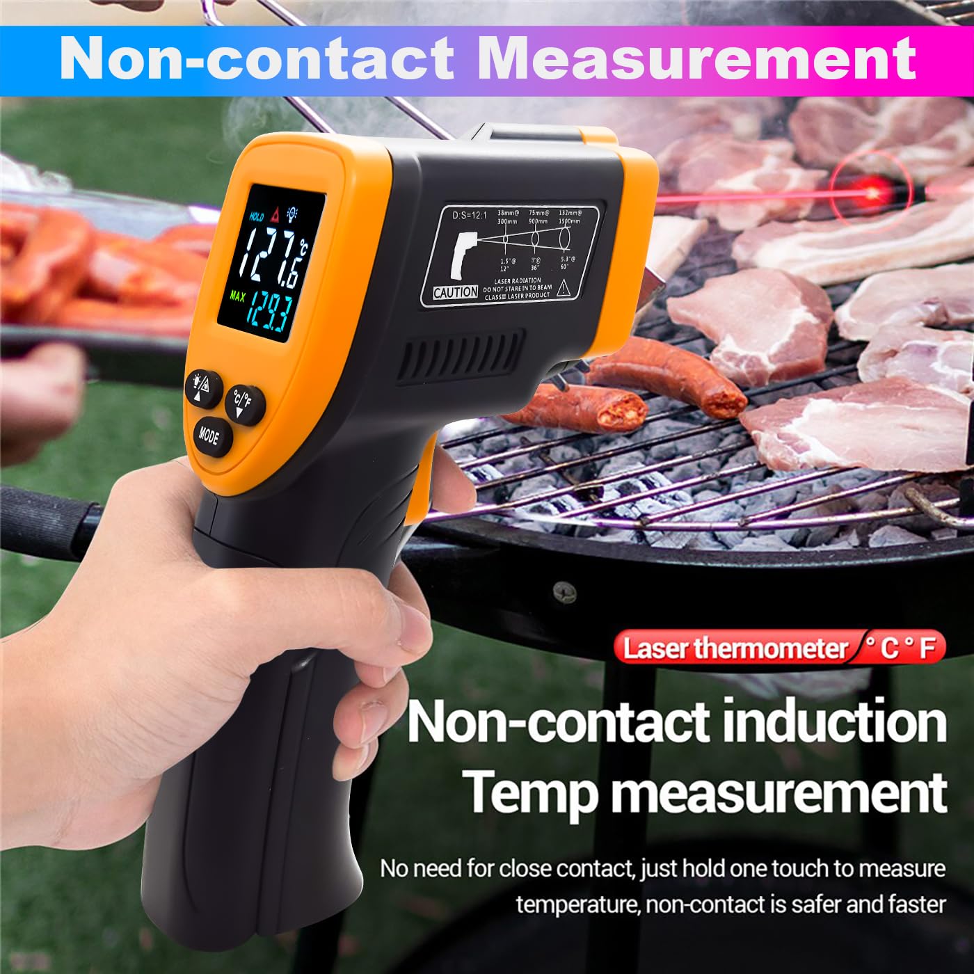 Plastic IR Industrial Thermometer -50~580°C, High Precision with Adjustable Emissivity & LCD amiciKart c0tmiz-hs.myshopify.com