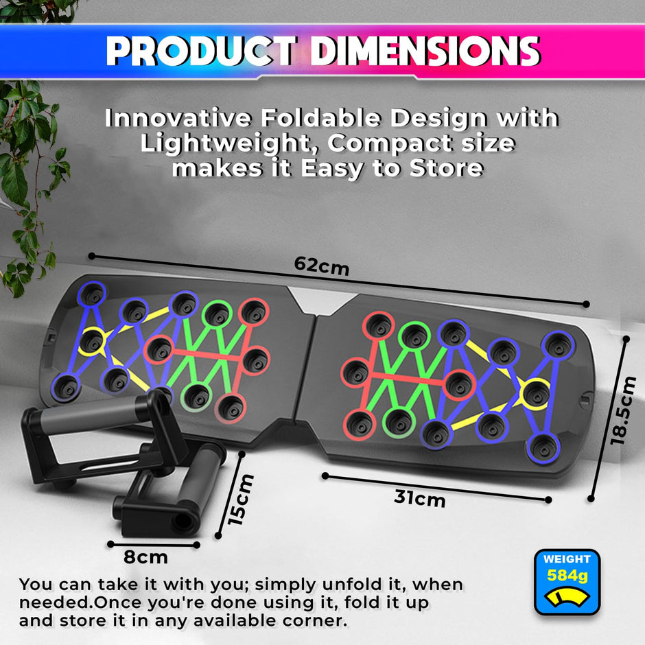 Push-Up Board, Color-Coded Detachable Workout Mat for Chest Shoulder Back and Tricep Muscle amiciKart