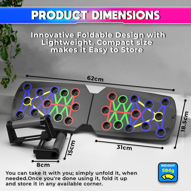 Push-Up Board, Color-Coded Detachable Workout Mat for Chest Shoulder Back and Tricep Muscle amiciKart