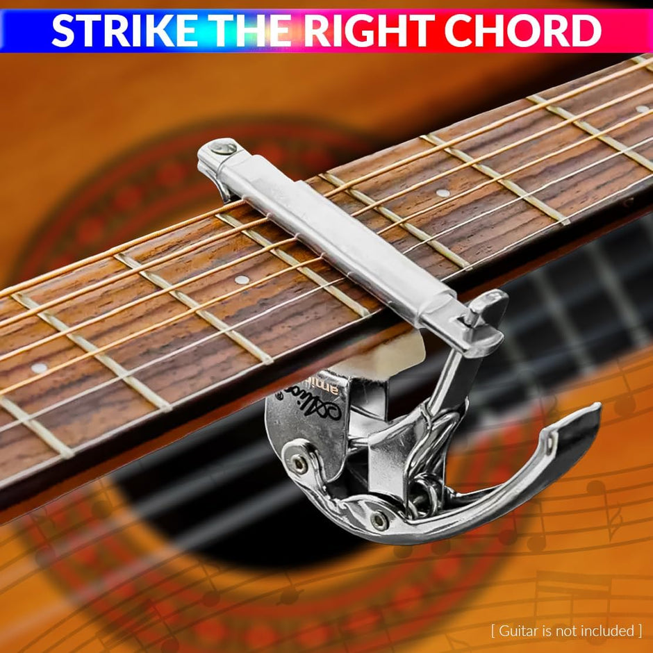Wool-Padded Guitar Capo for Acoustic and Classical Guitars, Metal Capo Clip