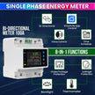 WiFi Bi-Directional Energy Meter 80A Single Phase Adjustable Over/Under Voltage, Current & Leakage Protection Auto Reconnect