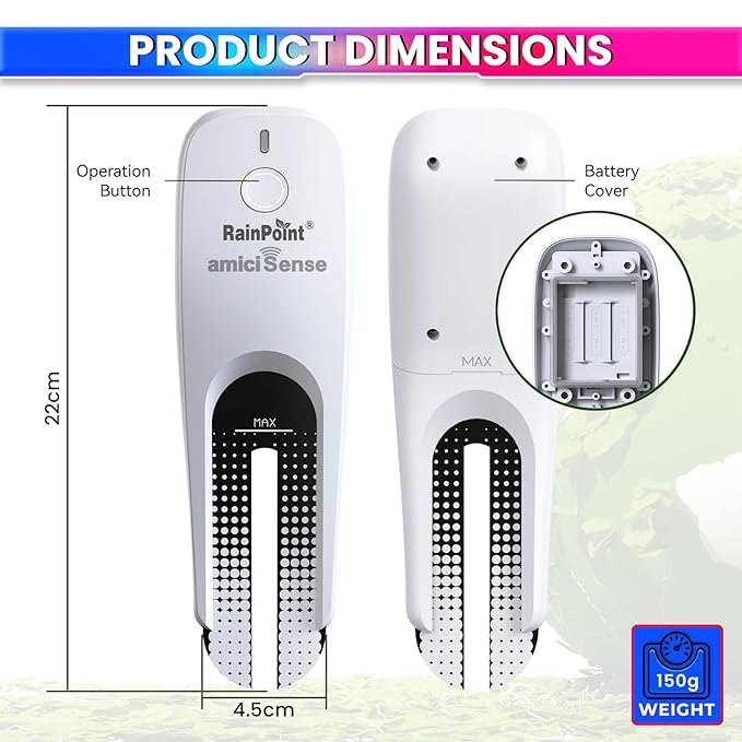 3-in-1 Soil Moisture, Temperature & Light Sensor | WiFi Soil Monitor for Garden & Greenhouse
