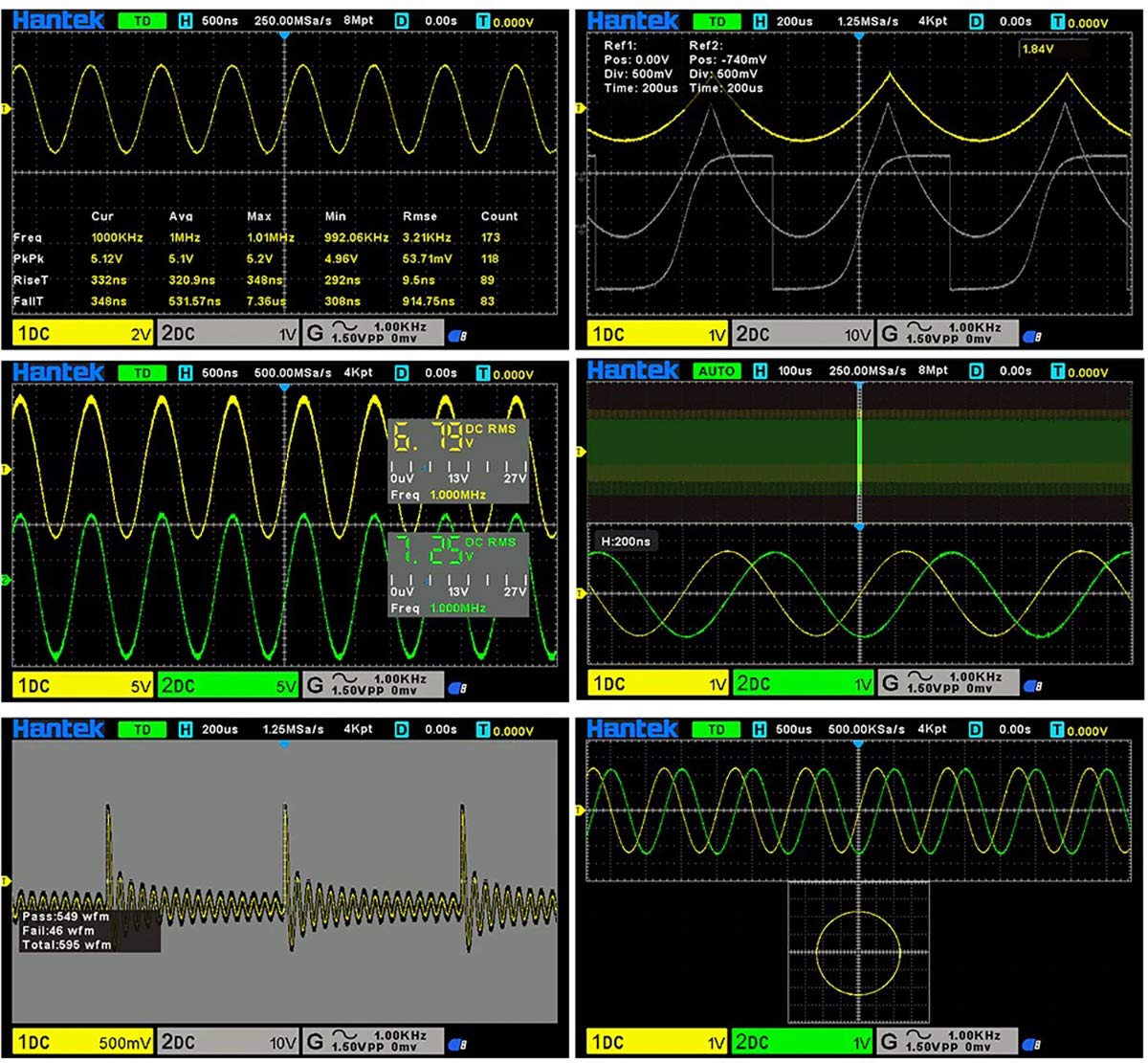 Hantek DSO2C10 Digital Oscilloscope 2 Channels 100Mhz USB Storage Oscilloscope 1GSa/s Sample Rate