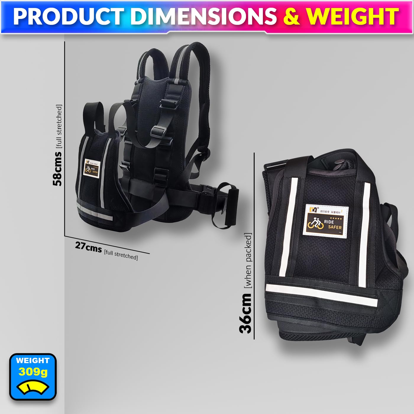 Baby Harness for Bike, Adjustable Safety Belt with Back Support (1–6 Years)
