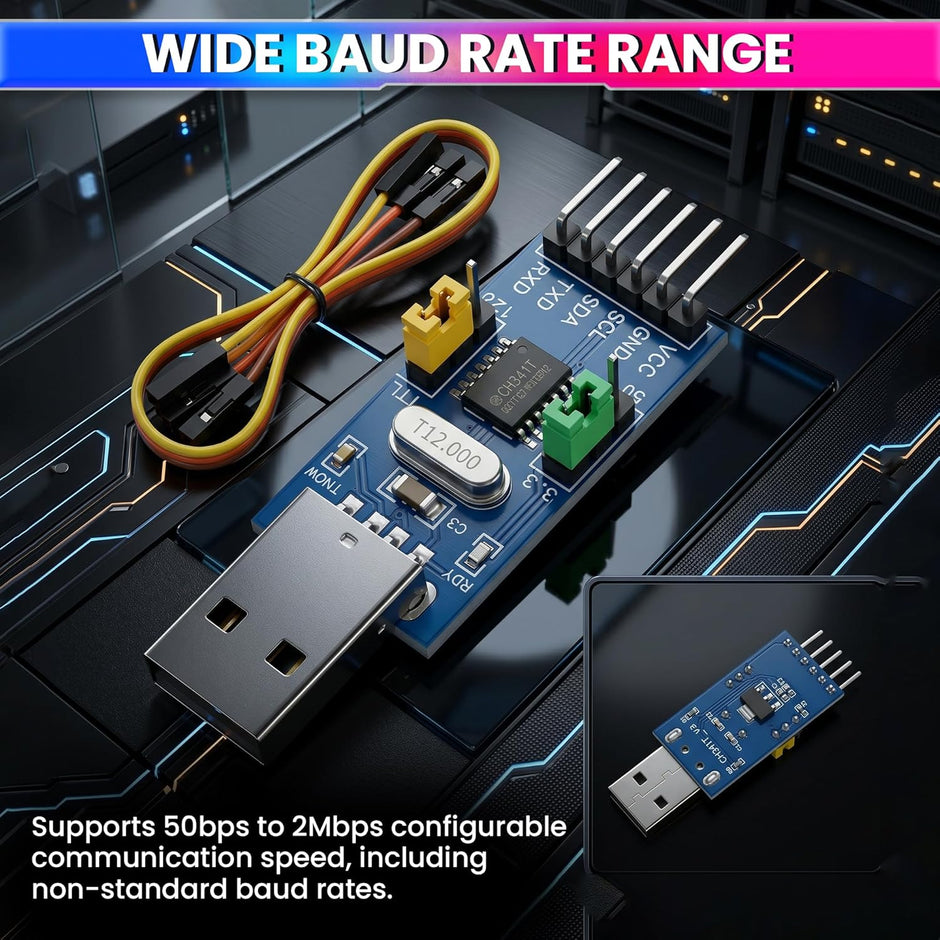 CH341T USB to TTL UART & I2C Converter Module 3.3V/5V for STC/STM MCU Programming