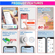 WiFi Smart Smoke Detector with App Alerts, 80dB Alarm & Temp/Humidity Monitor