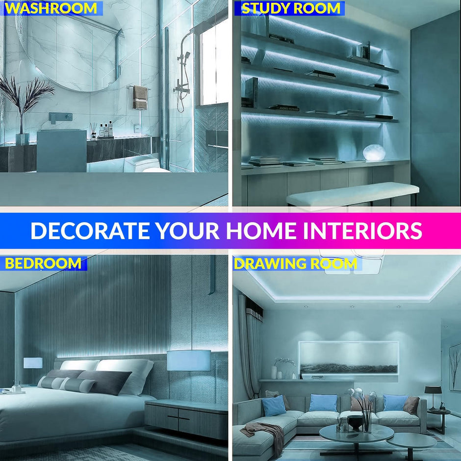 Ice-Blue 5M LED Strip Light Flexible Waterproof Decorative String For Diwali, Christmas or Home Décor