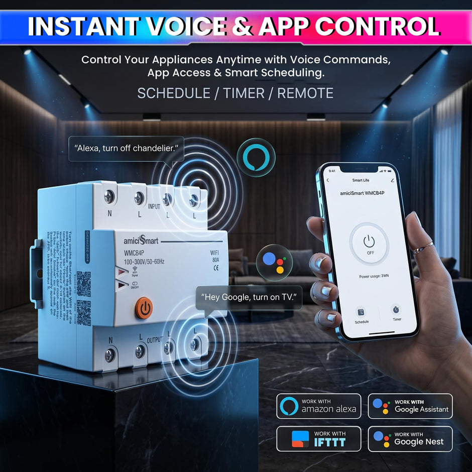 WiFi MCB, Circuit Breaker & Energy Meter with Over Voltage/Load Protection