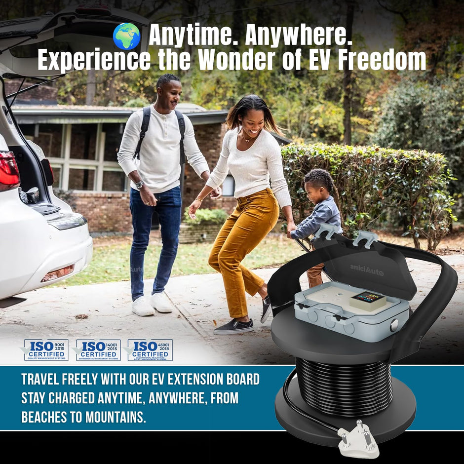 EV Charging Extension Board | Digital Energy Meter | Waterproof | ON/Off Switch | Outdoor EV Charging Solution