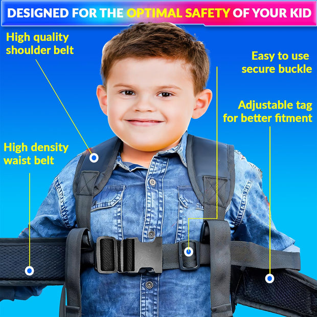 Baby Harness for Bike, Adjustable Safety Belt with Back Support (1–6 Years)