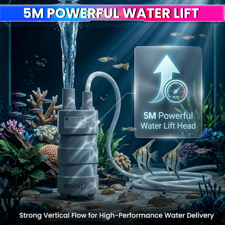 12V DC Submersible Water Pump 17W | 600L/H Flow 5m Lift | Aquarium, Fountain & Hydroponics