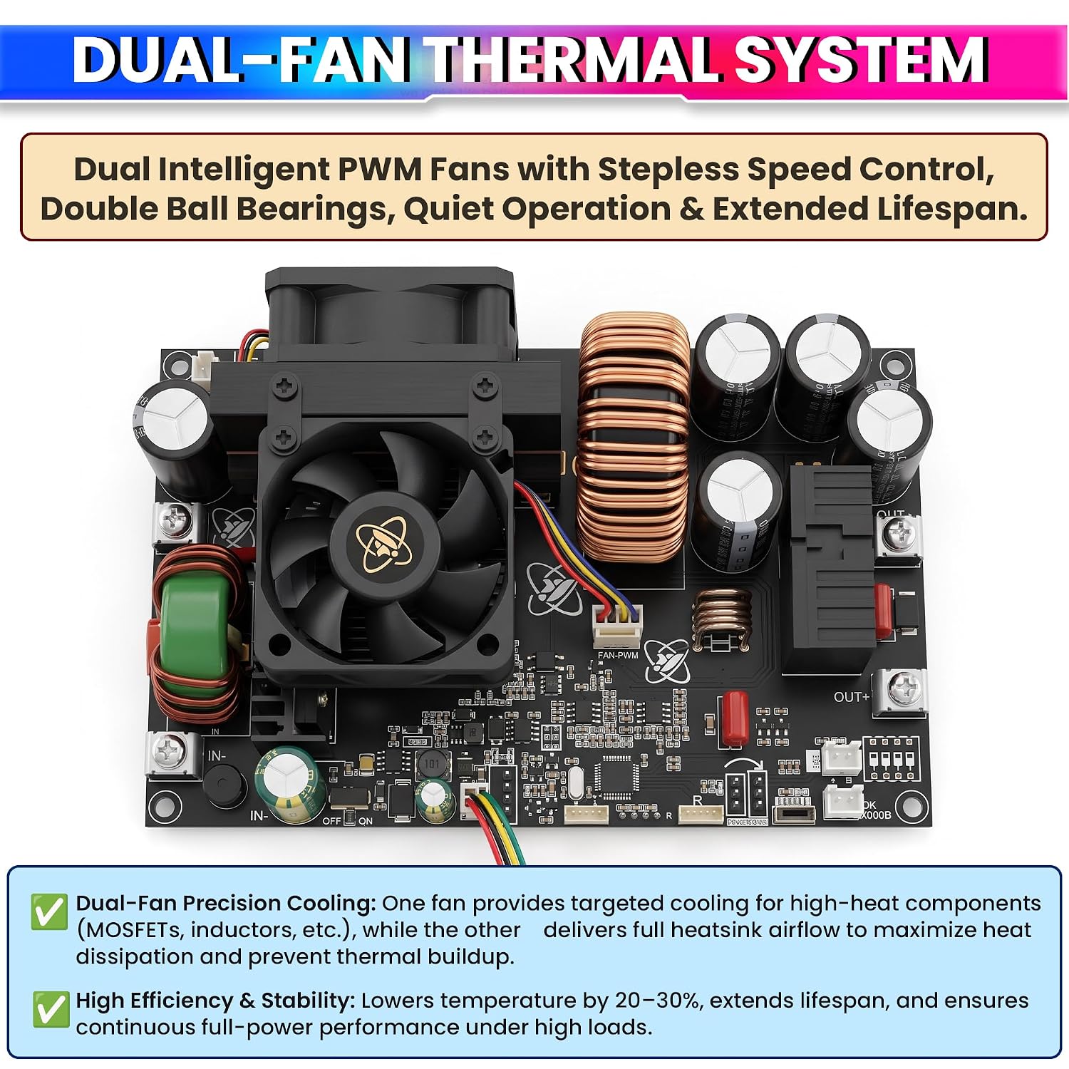 XY12530S CNC DC Adjustable Power Supply Module 3750W 125V 30A with Color LCD Display