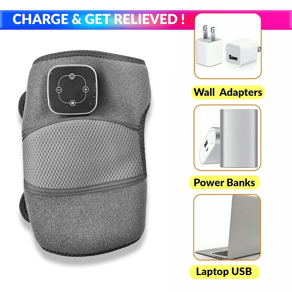 USB Rechargeable 3 in 1 Knee Massager, Hot Compress Knee/Elbow/Shoulder Massager amiciKart