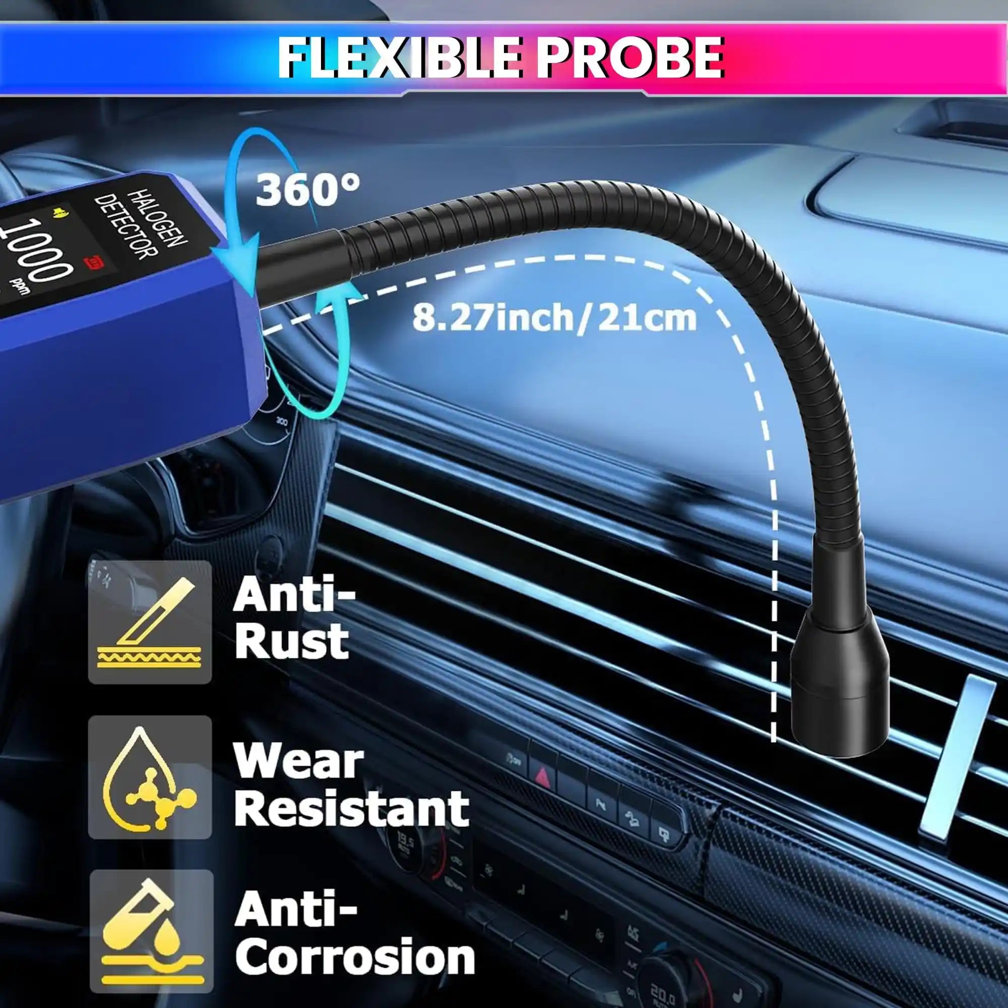 HVAC Refrigerant Leak Detector Freon Gas Sniffer for R134a, R410A, R22, R32, R1234yf Halogen Gas Leak Tester for Car AC, Refrigeration