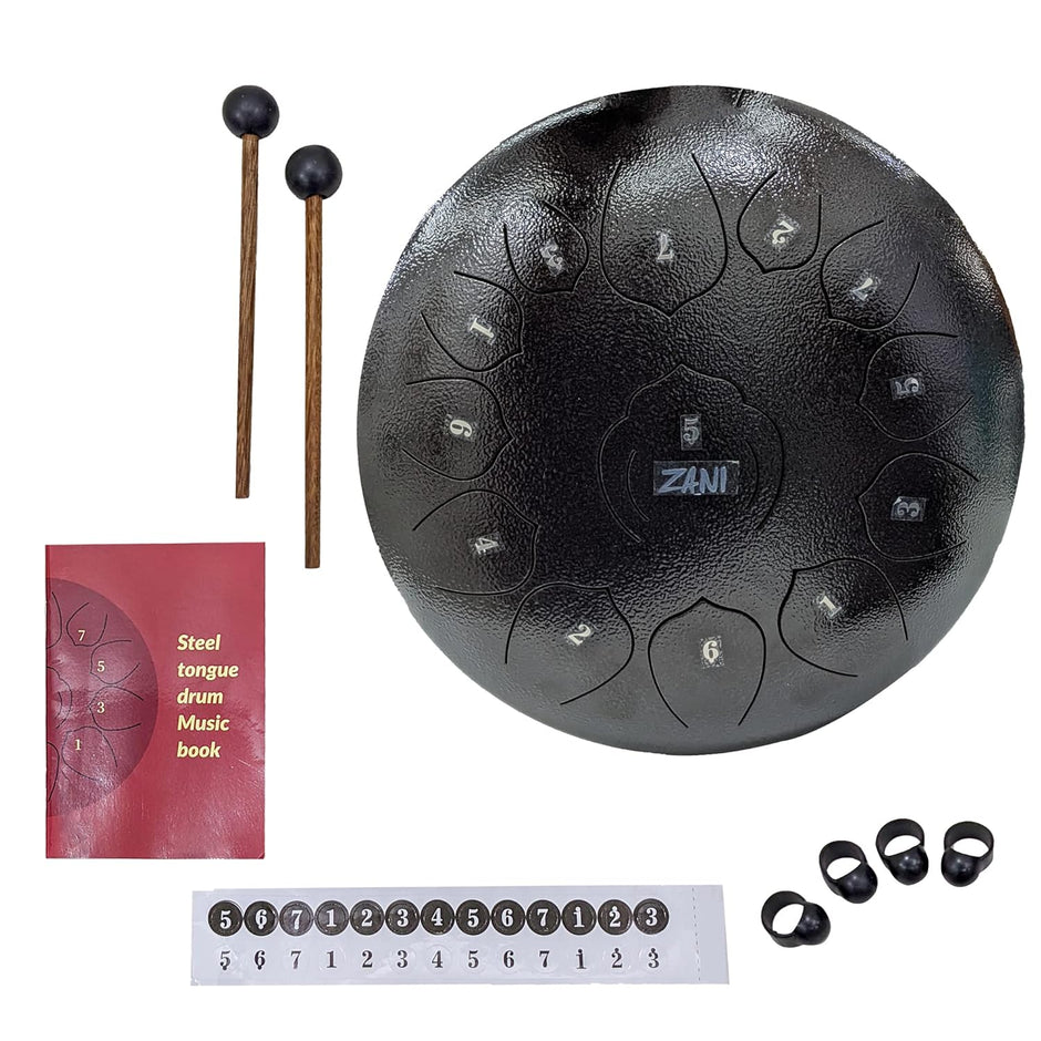 13 Notes Tongue Drum, 12 Inch Lotus Pattern Steel Drum with Carry Bag amiciKart c0tmiz-hs.myshopify.com
