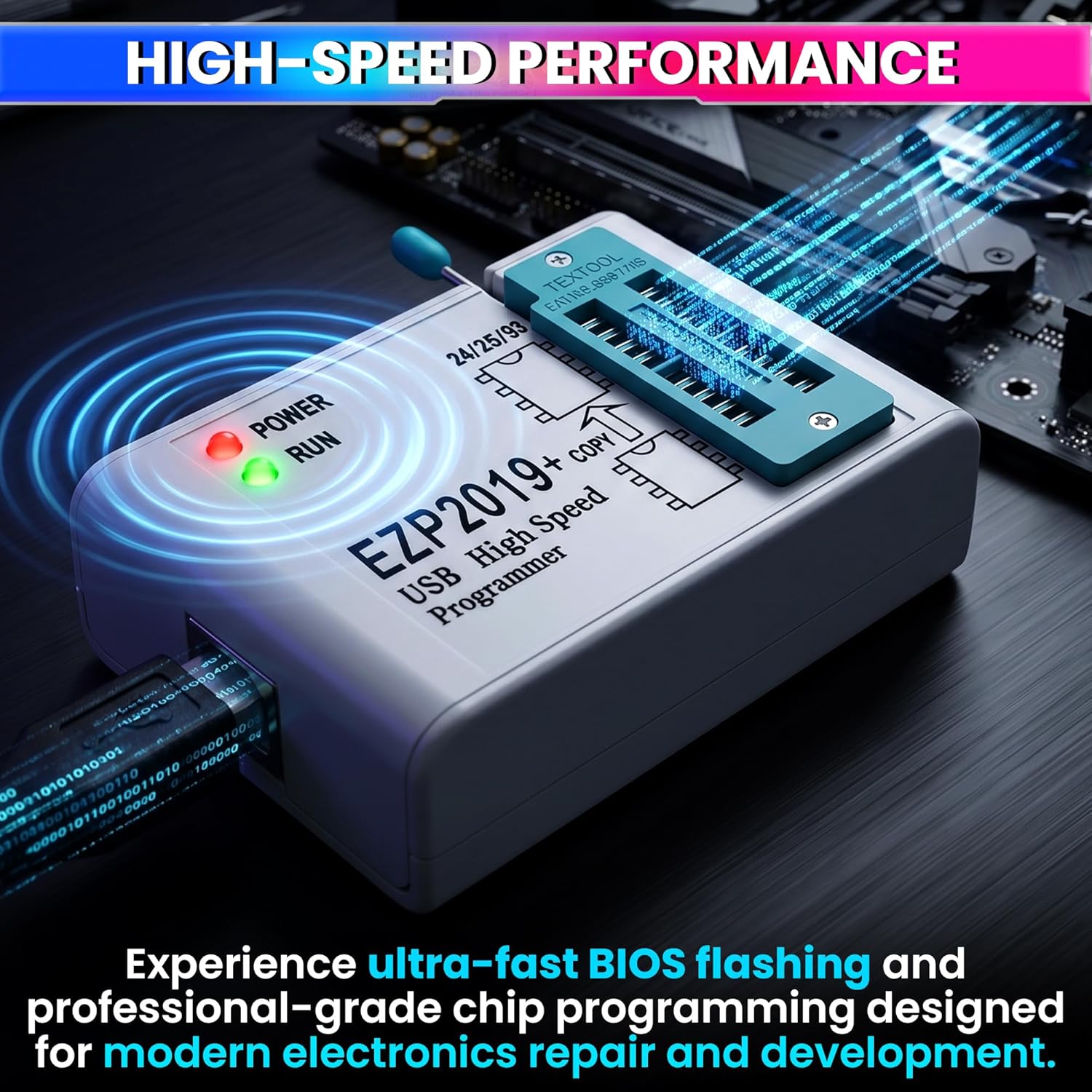 EZP2019+ High-Speed USB SPI Programmer for EEPROM/BIOS Flash Chip Programming
